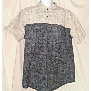 Zoo York Men's Dark Gray‎ White Short Sleeve Button-Down Shirt Size XL Cotton